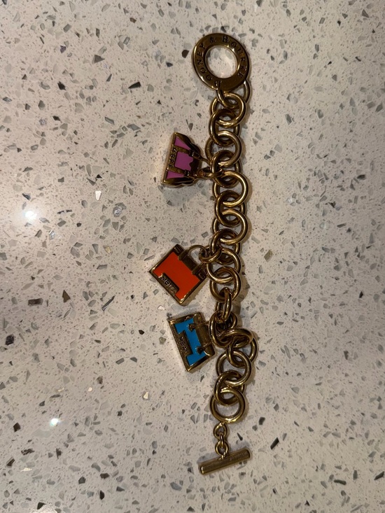 Dooney & Bourke Accessories - Dooney & Bourke Gold-Tone Charm Bracelet with Pink, Orange & Blue Enamel